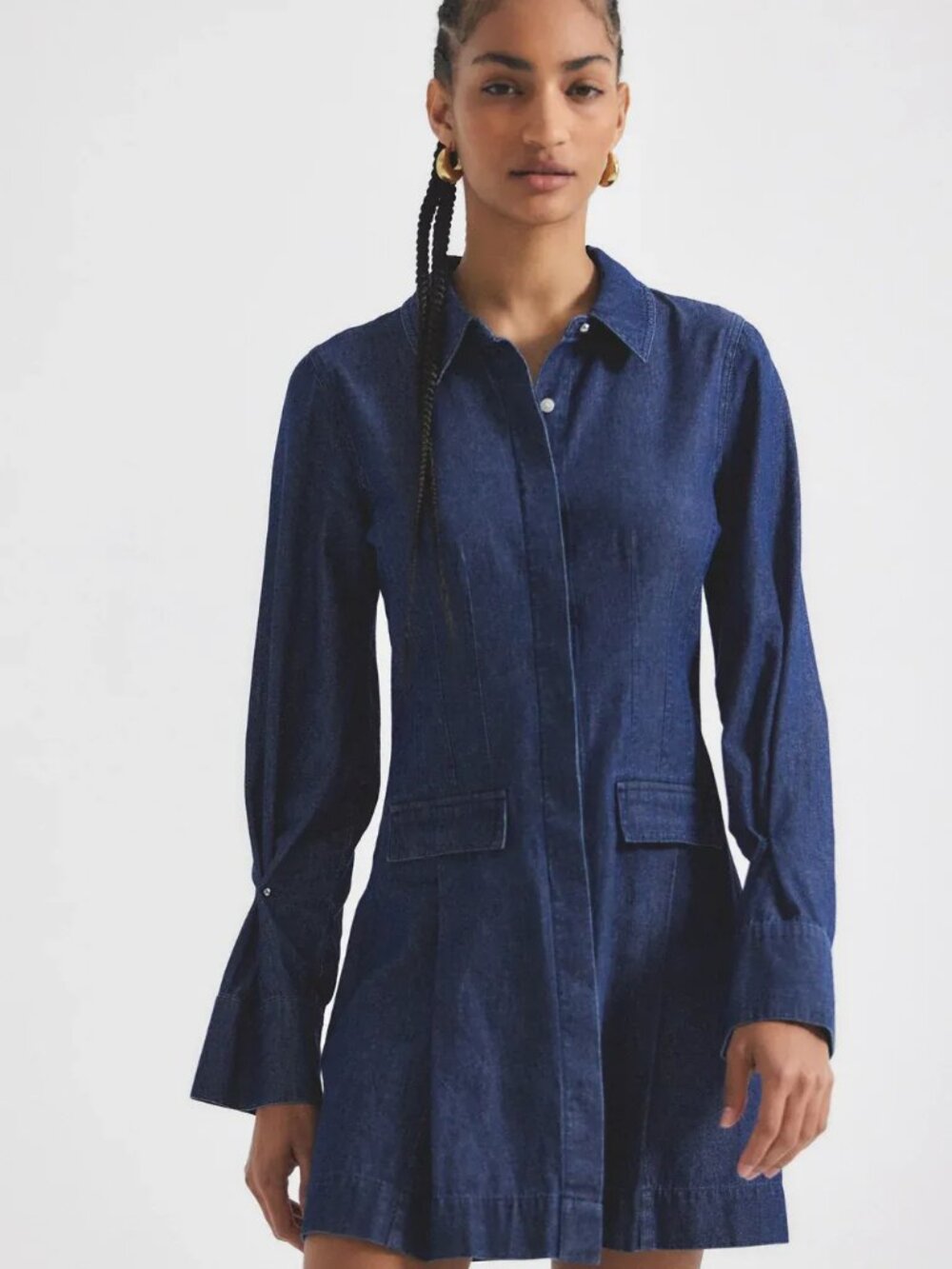 10 Crosby Derek Lam Dark Blue Denim Mini Dress